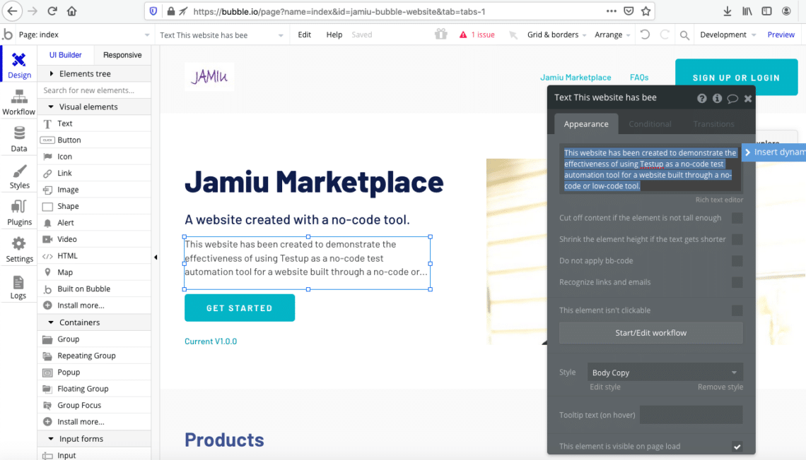 No Code Automated Testing for Bubble.io (Case Study) – testup.io